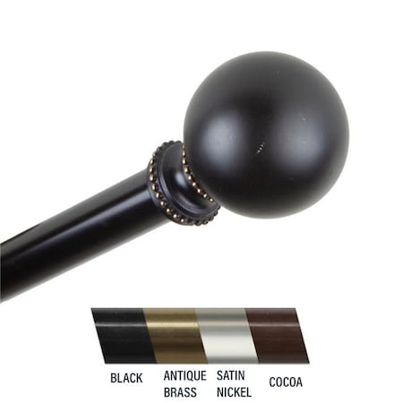 Central Design Central Design 4883-662 Julian 0.81 in. Curtain Rod; 66-120 in. - Black 4883-662